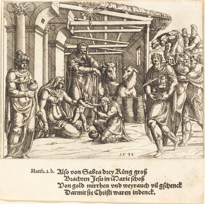A Adoração dos Magos, 1548. de Augustin Hirschvogel