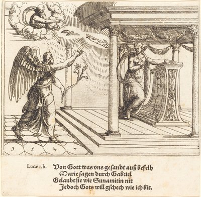 A Anunciação, 1547. de Augustin Hirschvogel