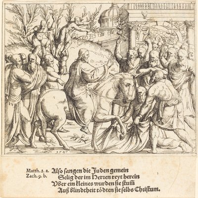 A entrada em Jerusalém, 1547. de Augustin Hirschvogel