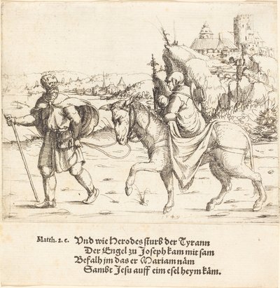 A Sagrada Família Retorna do Egito, 1549. de Augustin Hirschvogel