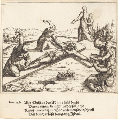 O Pregar na Cruz, 1548. de Augustin Hirschvogel