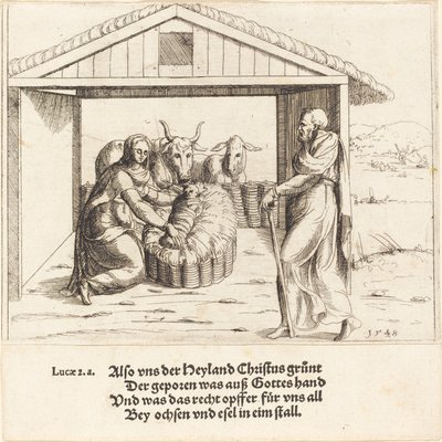 A Natividade, 1548. de Augustin Hirschvogel