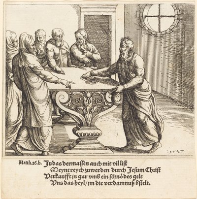 O Pagamento de Judas, 1547. de Augustin Hirschvogel