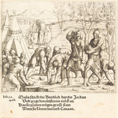 As doze pedras e as águas do Jordão são divididas de Augustin Hirschvogel
