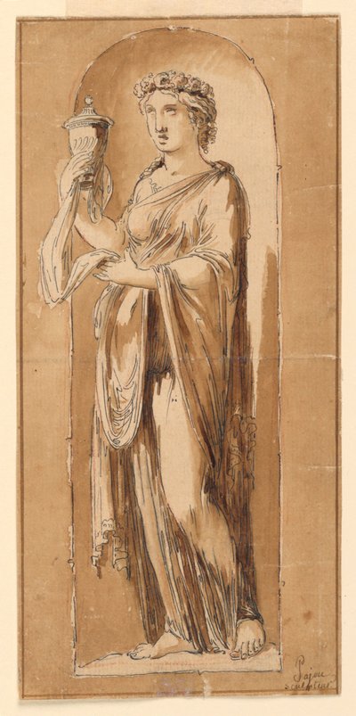 Design para uma escultura em um nicho de Augustin Pajou