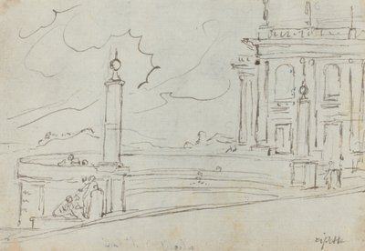 A Ripetta em Roma [verso] de Augustin Pajou