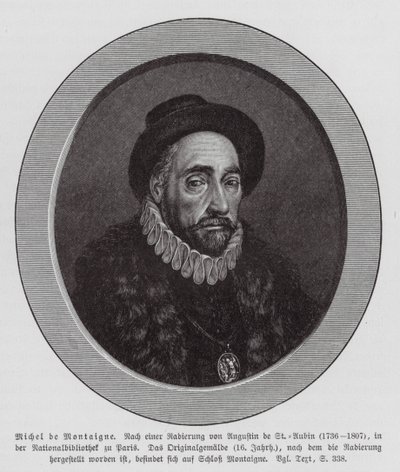 Michel de Montaigne, filósofo francês (gravura) de Augustin de (after) Saint-Aubin