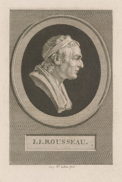 Retrato de J. J. Rousseau de Augustin de Saint-Aubin