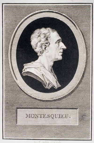 Charles Louis de Secondat, Barão de Montesquieu (1689-1755) (gravura) de Augustin de Saint Aubin
