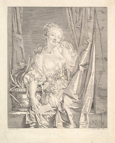 O beijo enviado mandando um beijo. de Augustin de Saint Aubin