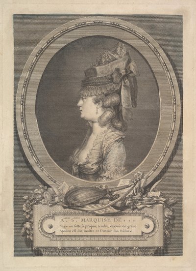 Retrato de Adrienne-Sophie Marquise de ***, 1779. de Augustin de Saint Aubin