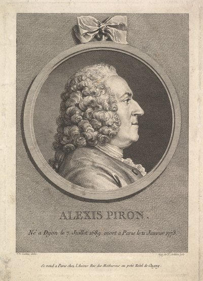 Retrato de Alexis Piron, 1776. de Augustin de Saint Aubin