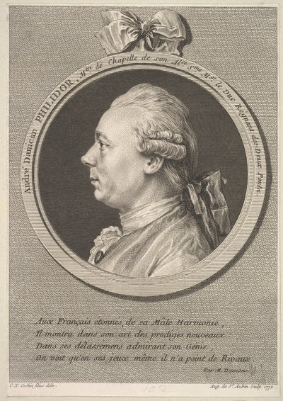 Retrato de André Danican Philidor, 1772. de Augustin de Saint Aubin