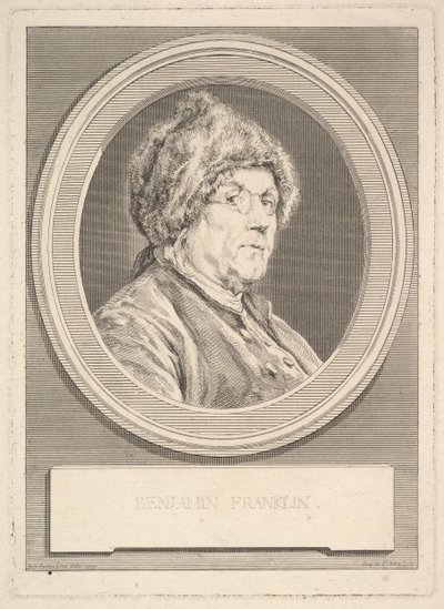 Retrato de Benjamin Franklin, 1777. de Augustin de Saint Aubin