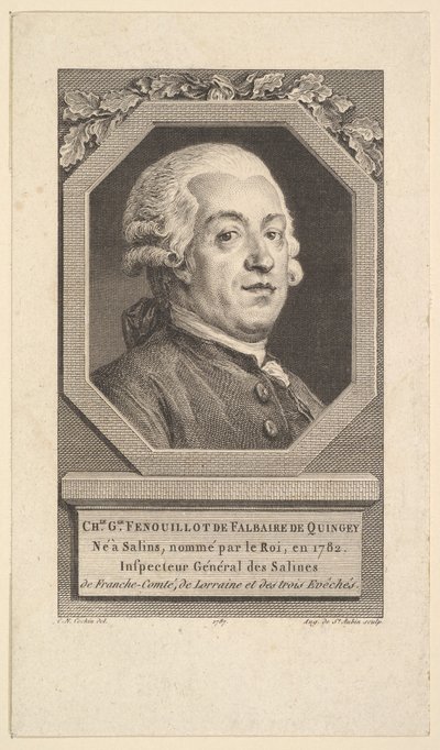 Retrato de Charles George Fenouillot por Falbaire de Quingey, 1787. de Augustin de Saint Aubin