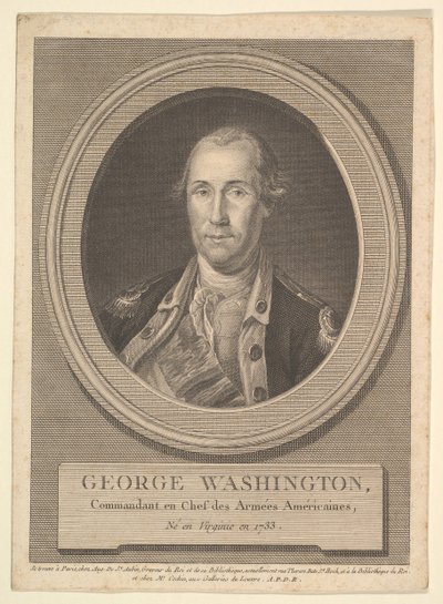 Retrato de George Washington, em agosto de 1836. de Augustin de Saint Aubin