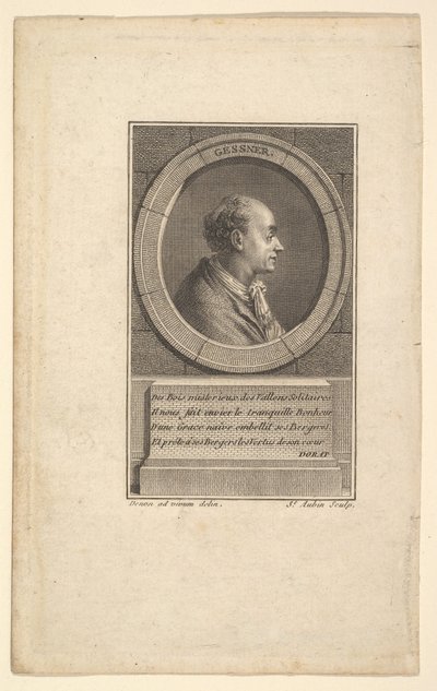 Retrato de Gessner, 1775. de Augustin de Saint Aubin