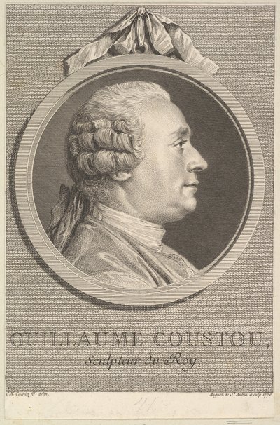 Retrato de Guillaume Coustou, 1770. de Augustin de Saint Aubin