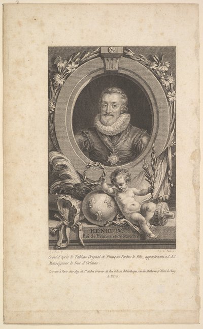 Retrato de Henri IV, 1777. de Augustin de Saint Aubin