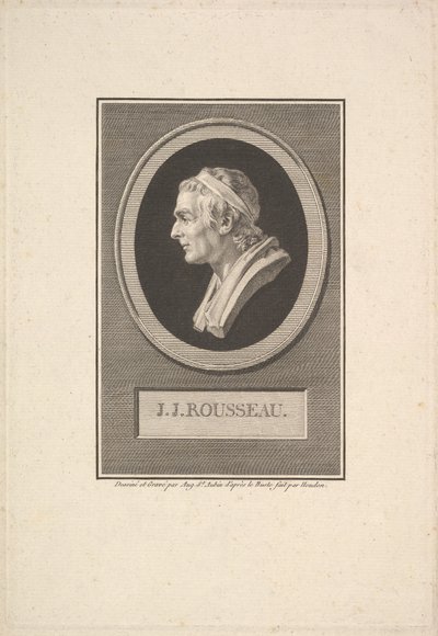 Retrato de JJ Rousseau, 1801. de Augustin de Saint Aubin