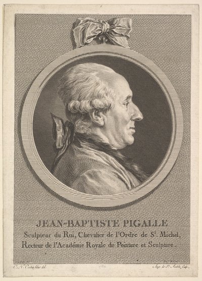 Retrato de Jean-Baptiste Pigalle, 1782. de Augustin de Saint Aubin