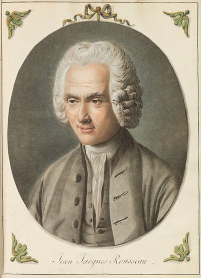 Retrato de Jean-Jacques Rousseau 1712-1778, ca 1775. de Augustin de Saint Aubin