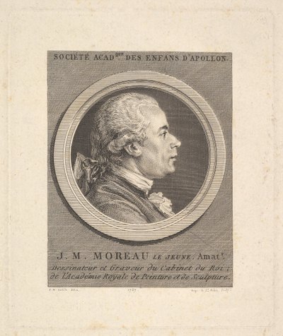 Retrato de Jean-Michel Moreau, 1787. de Augustin de Saint Aubin