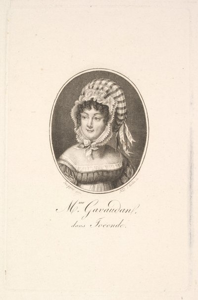 Retrato de Madame Gavaudan. de Augustin de Saint Aubin