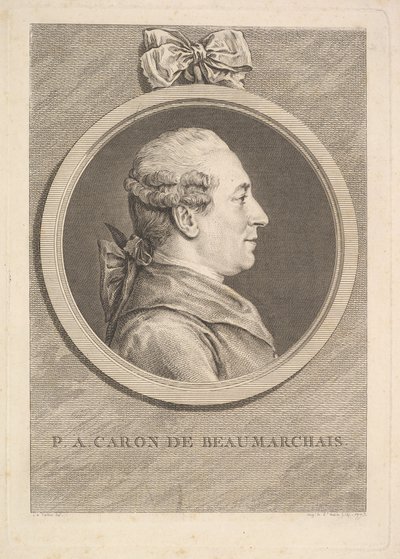 Retrato de PA Caron de Beaumarchais, 1773. de Augustin de Saint Aubin