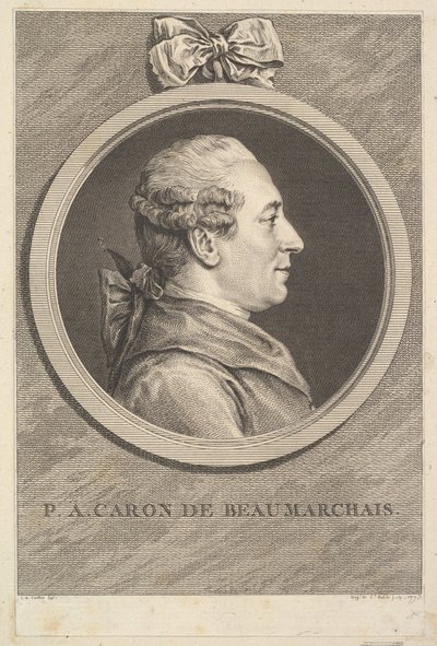 Retrato de PA Caron de Beaumarchais, 1773. de Augustin de Saint Aubin