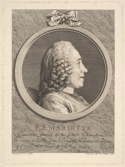 Retrato de Pierre-Jean Mariette, 1765. de Augustin de Saint Aubin