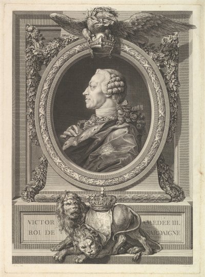 Retrato de Victor Amadeus III, rei da Sardenha, 1777. de Augustin de Saint Aubin