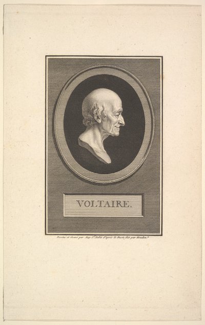 Retrato de Voltaire, 1801. de Augustin de Saint Aubin