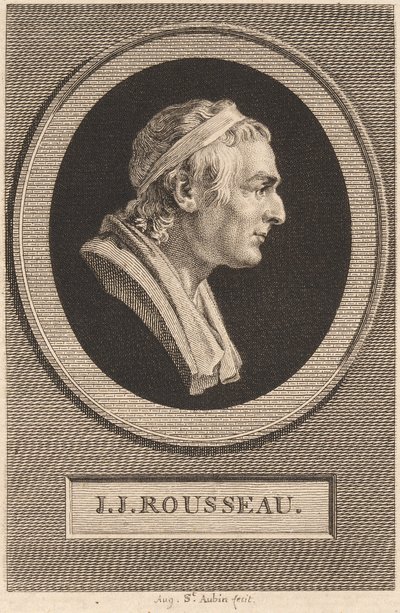 Jean-Jacques Rousseau de Augustin de Saint Aubin after Jean Antoine Houdon