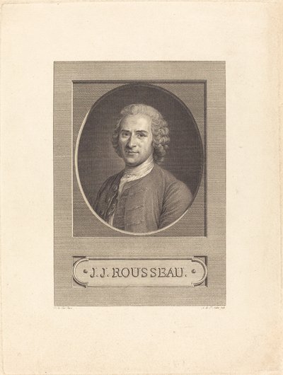 JJ Rousseau de Augustin de Saint Aubin after Maurice Quentin
