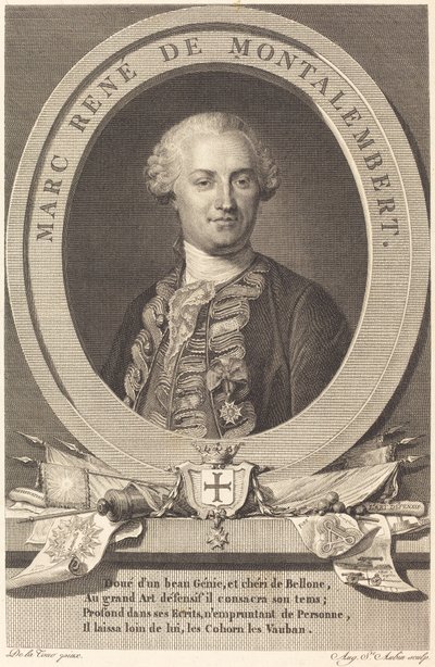 Marc Rene de Montalembert de Augustin de Saint Aubin after Maurice Quentin