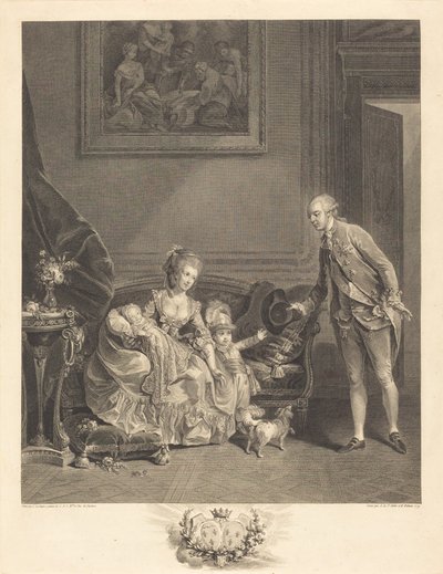Le duc de Chartres, son epouse et ses enfants de Augustin de Saint Aubin and Isidore Stanislas Helman