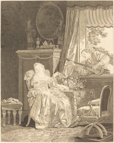 amor espanhol de Augustin de Saint Aubin and Noël Pruneau after Jean Baptiste Le Prince