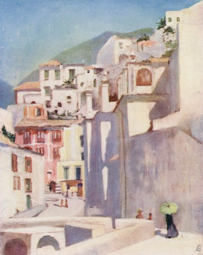Amalfi no verão (litografia a cores) de Augustine Fitzgerald