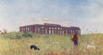 Basílica de Paestum (litografia a cores) de Augustine Fitzgerald