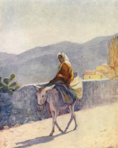 Na Estrada Alta, Ronda (litografia a cores) de Augustine Fitzgerald