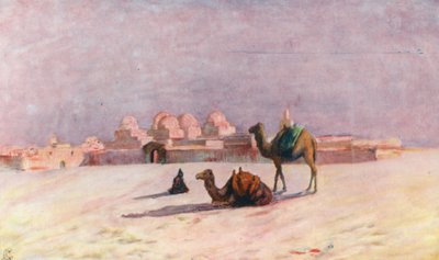 Pôr do sol em Kairouan (litografia a cores) de Augustine Fitzgerald