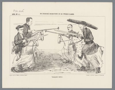 Máscara de Utrecht de 1851: Rederijkers em 1500 Os Rederijkers. 1500 (título no objeto) A História Nacional. desde os primeiros tempos até o final do século XVII, em oito cenas, apresentadas em figurino por H.H. Alunos da Escola de Utrecht de Augustinus Jacobus Bernardus Wouters