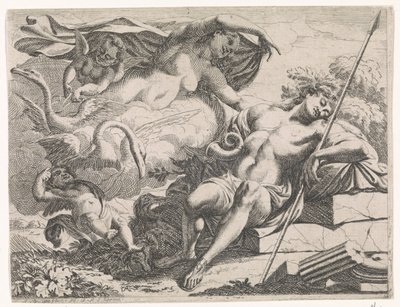 Vénus olha para Adónis adormecido de Augustinus Terwesten (I)