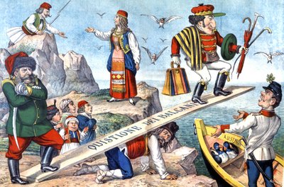 A questão dos Balcãs, c.1900 (ilustração) de Augusto Grossi