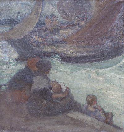 Partida para a pesca, Augustus Koopman (óleo sobre tela) de Augustus B. Koopman