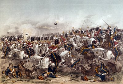 Batalha de Balaclava. Carga brilhante dos escoceses Grays, 25 de outubro de 1854, gravada por Augustus Butler, publicada por Stannard e Dixon, Londres, 6 de janeiro de 1855 de Augustus Butler