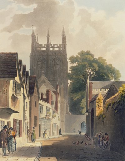 Pista da pega, Oxford, ilustração da "história de Oxford" gravada por J. Bluck (fl.1791-1831) pub. por R. Ackermann, 1813 (aquatinta colorida) de Augustus Charles Pugin