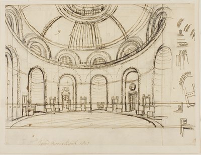 Banco da Sala Redonda de Augustus Charles Pugin