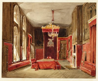 Estudo para Drawing Room, St. James, do Microcosm of London de Augustus Charles Pugin